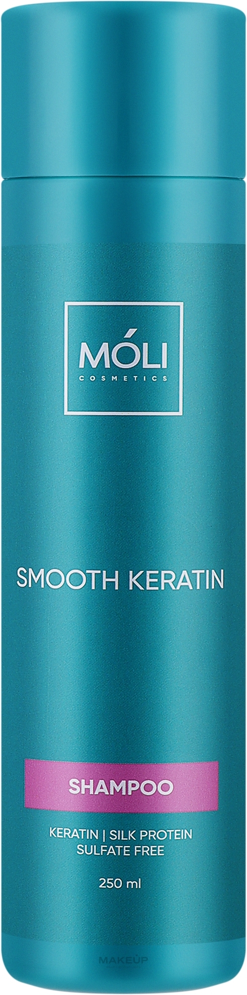 Шампунь безсульфатный с кератином и протеинами шелка - Moli Cosmetics Smooth Keratin — фото 250ml