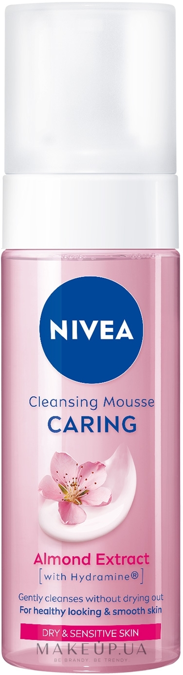 Ніжний мус для вмивання для сухої та чутливої шкіри - NIVEA Almond Extract Caring Cleansing Mousse — фото 150ml