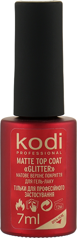 Верхнє матове покриття з мерехтінням - Kodi Professional Matte Top Coat Glitter — фото N2