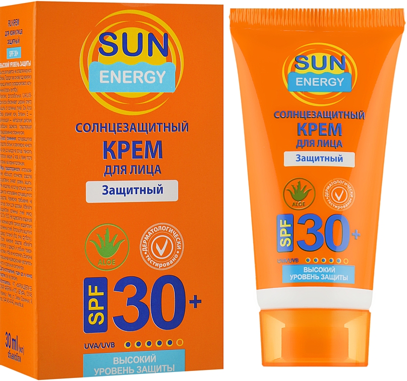 Солнцезащитный крем для лица - Sun Energy Aloe Vera Cream SPF 30