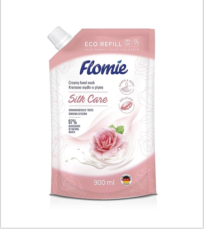 Рідке крем-мило - Flomie Delicate Silk Care Creamy Hand Wash (змінний блок) — фото N1