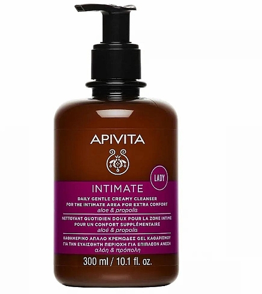 Ніжний кремоподібний очищувальний засіб для інтимної зони - Apivita Intimate Lady Daily Gentle Creamy Cleanser — фото N1