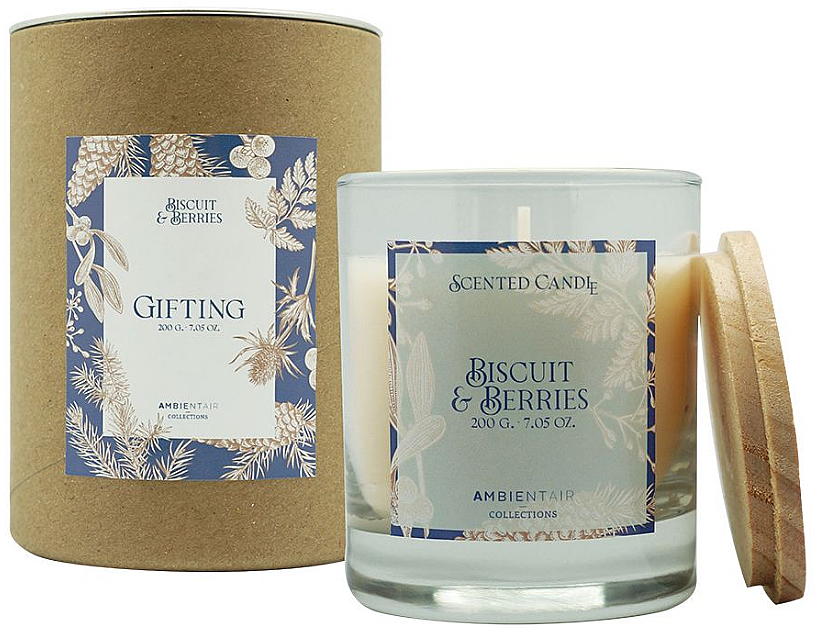 Ароматична свічка "Biscuit & Berries" - Ambientair Gifting Scented Candle — фото N1