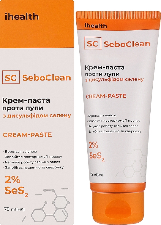 Крем-паста для волосс проти лупи з дисульфідом селену - ihealth SeboClean — фото N2