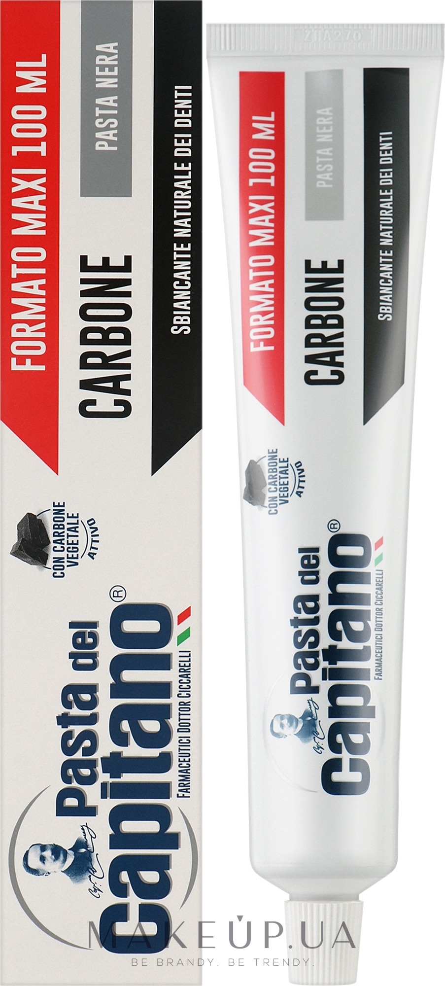 Зубная паста с древесным углём - Pasta Del Capitano Tooth Whitening System — фото 100ml