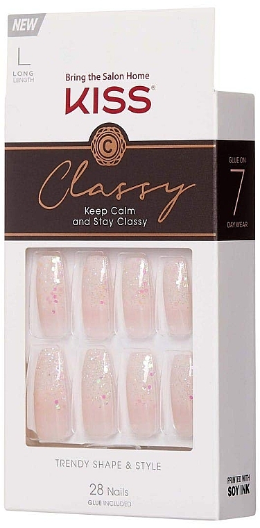 Набір накладних нігтів з клеєм - Kiss Classy L Long Nails — фото N2