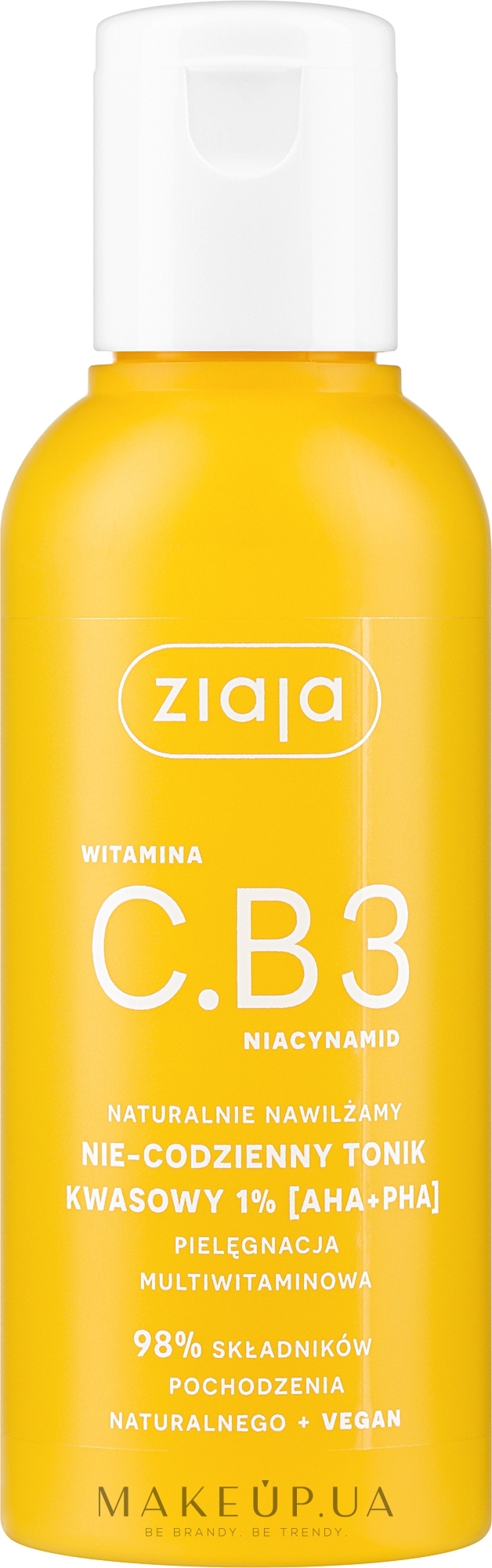 Кислотний тонік для щоденного застосування 1% (AHA + PHA) - Ziaja Vitamin C.B3 Niacinamide — фото 120ml