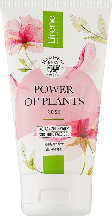 Заспокійливий гель для обличчя - Lirene Power Of Plants Rose Washing Gel