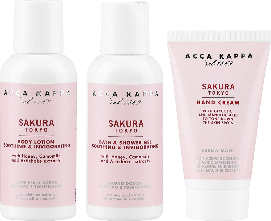 Acca Kappa Sakura Tokyo - Набір (sh/gel/100ml + b/lot/100ml + h/cr/75ml) — фото N2