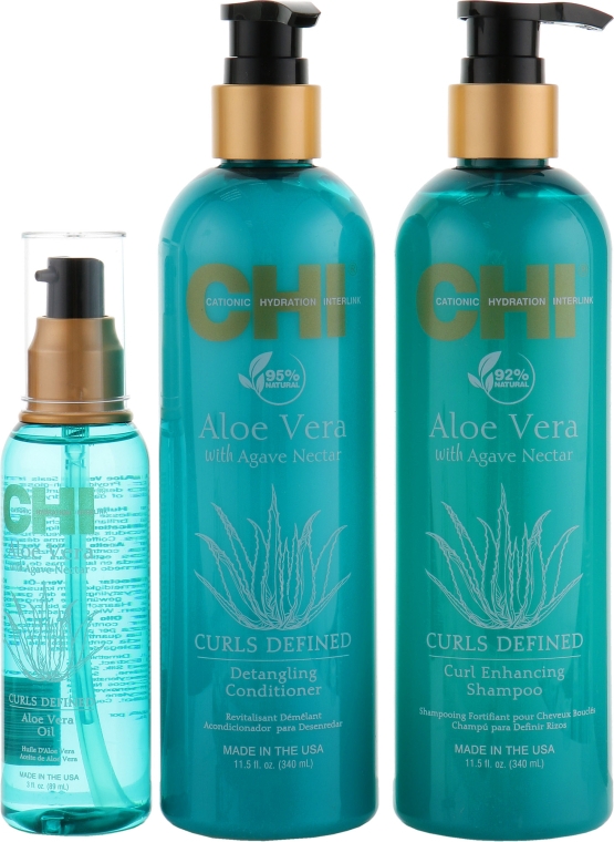 Набір - CHI Aloe Vera Oil (shampoo/340ml + cond/340ml + oil/89ml) — фото N2