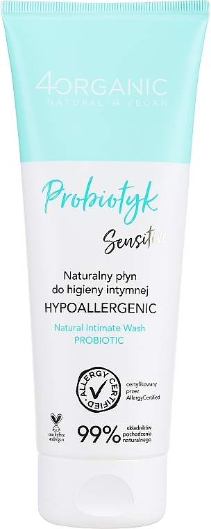 Засіб для інтимної гігієни - 4Organic Probiotic Sensitive Natural Intimate Wash — фото N1
