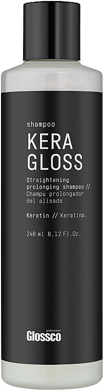 Зміцнювальний шампунь з кератином - Glossco KeraGloss Straightening Prolonging Shampoo — фото N1
