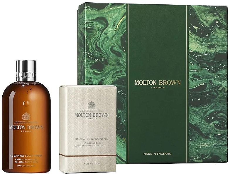 Molton Brown Re-Charge Black Pepper - Набор (sh/gel/300ml + b/scrab/250g) — фото N1