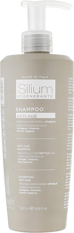 Антивозрастной регенерирующий шампунь для ломких волос - Silium Anti-Age Regenerating Shampoo — фото N2