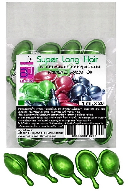 Капсулы для роста и укрепления волос, зеленые - A-Trainer Super Long Hair — фото N2