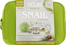 Духи, Парфюмерия, косметика Набор - Victoria Beauty Snail Extract (f/cr/50ml + h/cr/50ml + micel/wat/100ml + sponge + bag)
