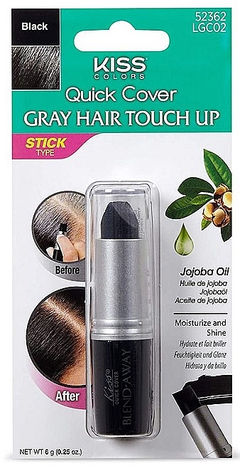 Помада для волос - Kiss Quick Cover Gray Hair Touch Up Stick — фото N1