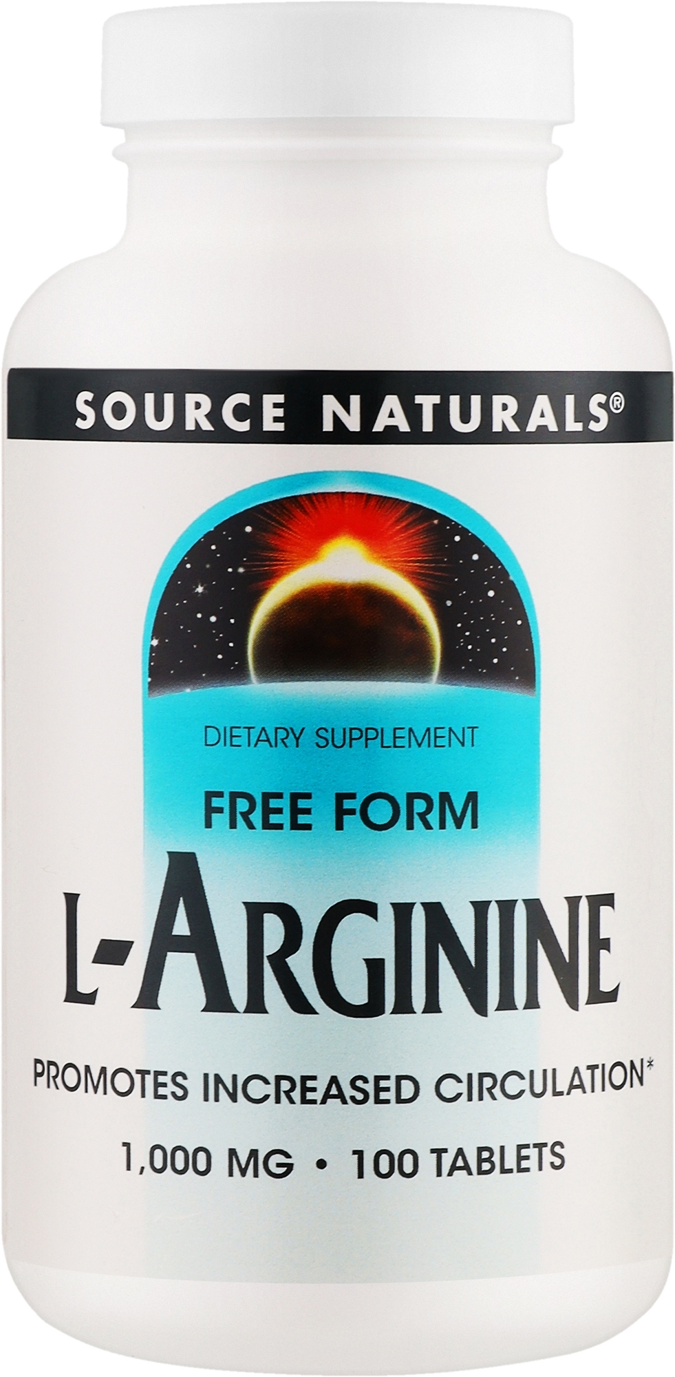 Диетическая добавка "L-Arginine", свободная форма, 1000 мг, таблетки - Source Naturals L-Arginine — фото 100шт