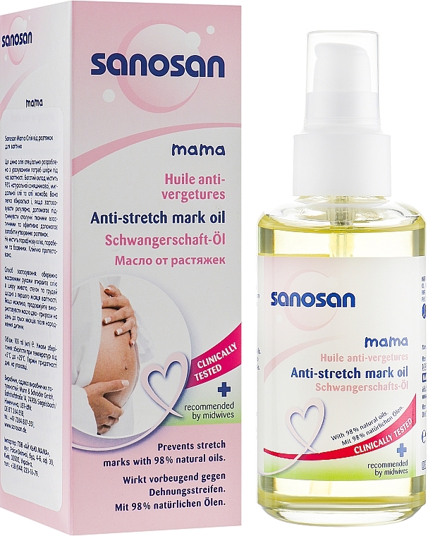 УЦІНКА Олія від розтяжок для вагітних - Sanosan Mama Anti-Stretch Mark Oil * — фото N1