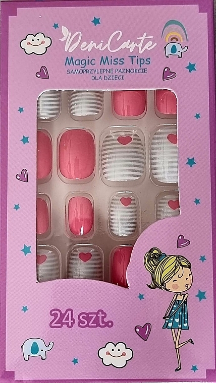 Накладні нігті для дітей "Рожеве сердечко", 968 - Deni Carte Magic Miss Tips — фото N1