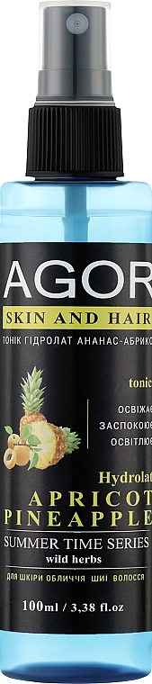 Тоник "Гидролат абрикос-ананас" - Agor Summer Time Skin And Hair Tonic