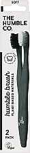 Парфумерія, косметика Набір зубних щіток на рослинній основі, м'яка, чорна, біла - The Humble Co. Adult Soft Toothbrush Kit