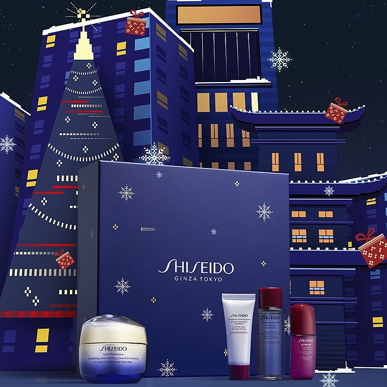 Набір - Shiseido Vital Perfection Enriched Holiday Kit (f/cr/50ml + clean/foam/15ml + f/lot/30ml + f/conc/10ml) — фото N3