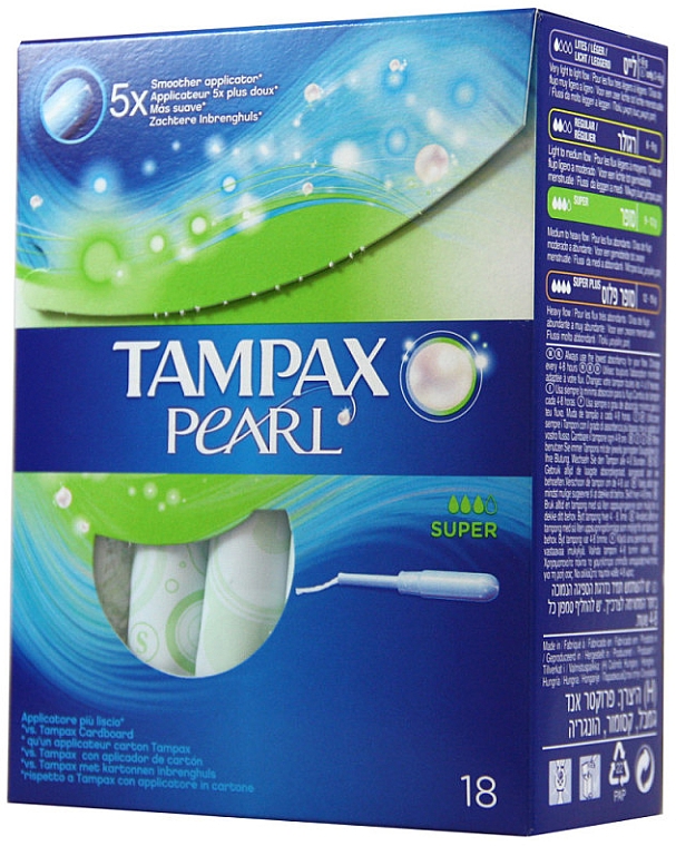 Тампоны с аппликатором, 18шт - Tampax Pearl Super — фото N2