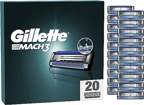Сменные кассеты для бритья, 20 шт. - Gillette Mach3  — фото N1