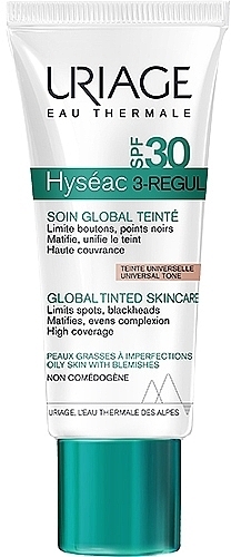 Універсальний тональний крем для обличчя - Uriage Hyséac 3-Regul Global Tinted Skin-Care SPF30