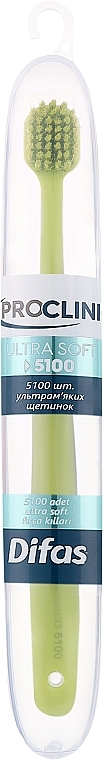 Зубная щетка "Ultra Soft" 512063, салатовая с салатовой щетиной, в кейсе - Difas Pro-Clinic 5100 — фото N1