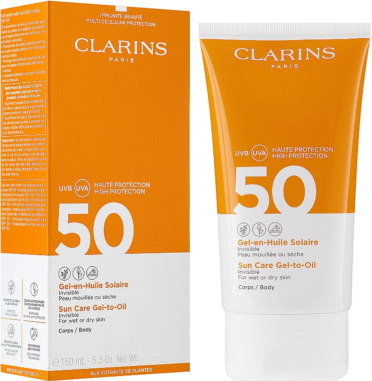 Солнцезащитный гель для тела - Clarins Gel-Solar Body Oil SPF50 — фото N2