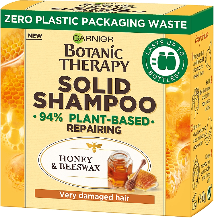 Твердый шампунь для очень поврежденных, секущихся волос "Мед и Пчелиный воск" - Garnier Botanic Therapy Solid Shampoo  — фото N4