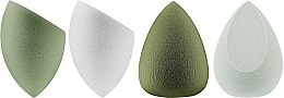 Духи, Парфюмерия, косметика Спонж-блендер, 4 шт, оливковые + серый - Top Choice 3D Make-up Sponge