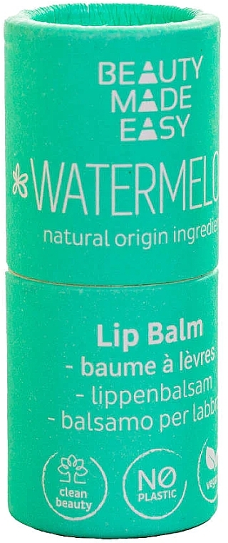 Бальзам для губ "Кавун" - Beauty Made Easy Vegan Paper Tube Lip Balm Watermelon — фото N2