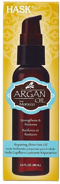 Масло для восстановления и придания блеска волосам с экстрактом арганы - Hask Argan Oil Repairing Argan Oil — фото N1