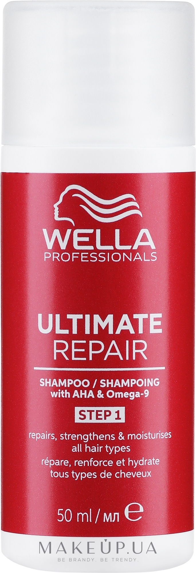 Шампунь для всех типов волос - Wella Professionals Ultimate Repair Shampoo With AHA & Omega-9 — фото 50ml