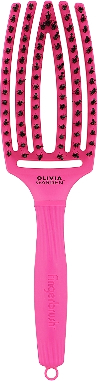Щетка для волос комбинированная - Olivia Garden Finger Brush Neon Pink — фото N1