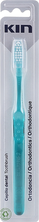 Ортодонтична зубна щітка, бірюзова - Kin Orthodontics Toothbrush — фото N1