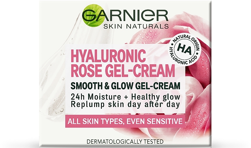 Гіалуроновий гель-крем з трояндовою водою, зволожувальний засіб для всіх типів шкіри обличчя - Garnier Skin Naturals * — фото N2