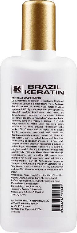 Набір - Brazil Keratin Anti Frizz Gold (shm/300ml + cond/300ml + elixir/100ml) — фото N4
