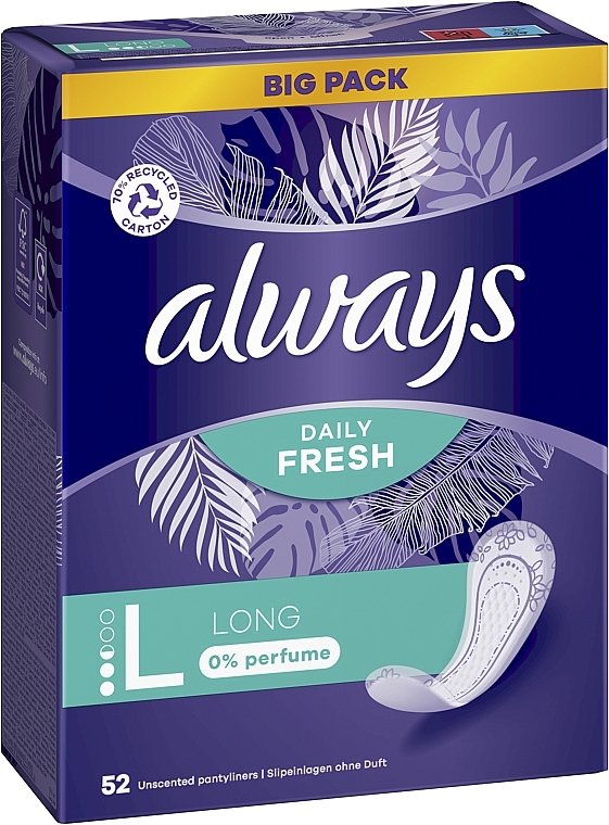 Ежедневные гигиенические прокладки без запаха, 52 шт - Always Daily Fresh Long — фото N3