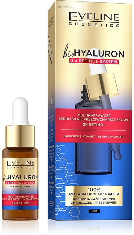 Мультивідновлювальна сироватка - Eveline Cosmetics BioHyaluron 3xRetinol System Serum