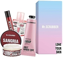 Парфумерія, косметика Набір - Mr.Scrubber Sweet Sangria (lip/balm/5g + lip/scrub/50ml + h/cr/30ml + sanitizer/30ml)
