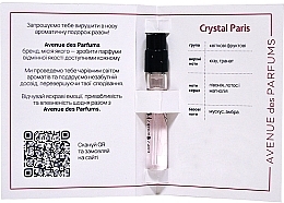 Духи, Парфюмерия, косметика Avenue Des Parfums Crystal Paris - Парфюмированная вода (пробник)