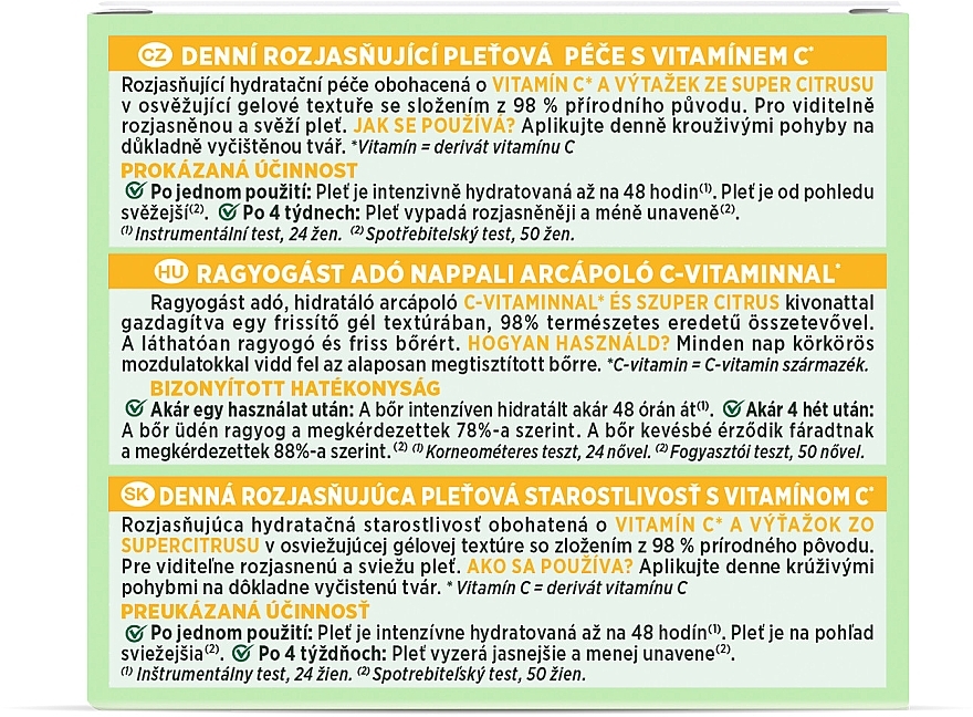 УЦЕНКА Увлажняющий гель с витамином С для тусклой кожи лица с эффектом сияния и выравнивания тона - Garnier Naturals Vitamin C Moisturizing Gel * — фото N10