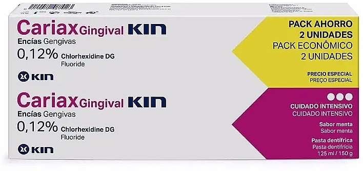 Набор - Kin Cariax Gingival (toothpaste/2x125ml) — фото N1