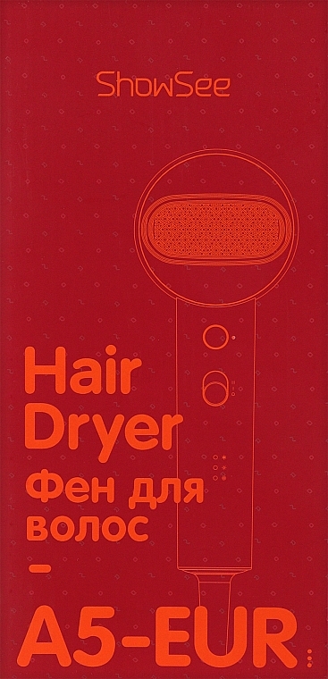 Фен - Xiaomi ShowSee Electric Hair Dryer Red A5-R — фото N1