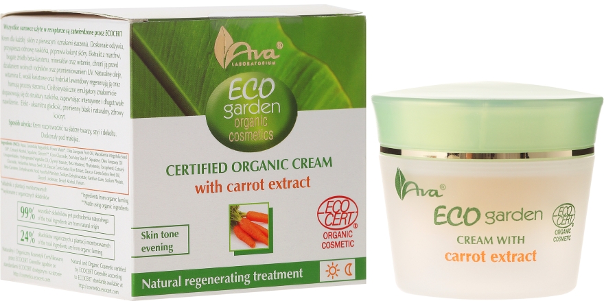 Органічний крем з екстрактом моркви - Ava Laboratorium Eco Garden Certified Organic Cream with carrot — фото N1