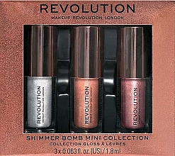 Набор блесков для губ - Makeup Revolution Shimmer Bomb Mini Collection (3х1.8ml) — фото N1